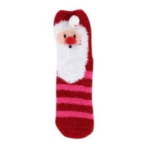 NWT Cozy Cuties Fuzzy Santa Socks